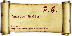 Pásztor Gréta névjegykártya