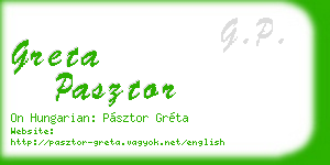 greta pasztor business card